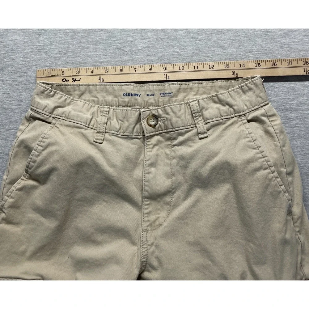 Old Navy Built In Flex Cargo Pants Mens 30x27.5 Beige Cotton Straight Workwear